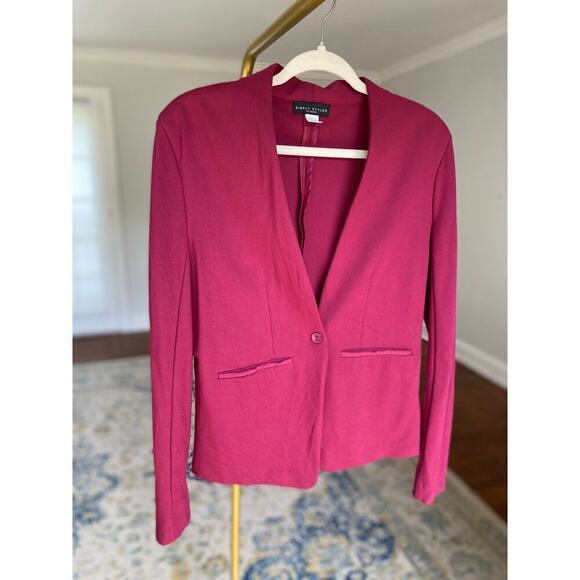 Simply Styled Berry Blazer Feminine Polished Business Professional Autumn Winter - Picture 1 of 8